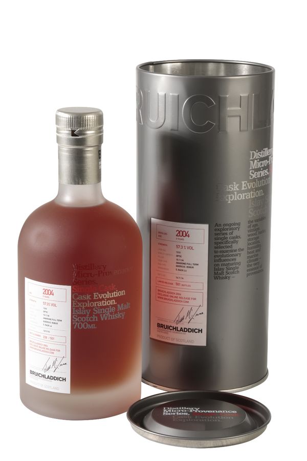 BRUICHLADDICH SINGLE MALT SCOTCH WHISKY, MICRO PROVENANCE, AGED 9 YEARS, 2004