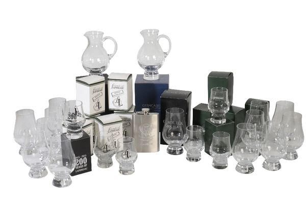 COLLECTION OF GLENCAIRN WHISKY GLASSES AND WATER JUGS