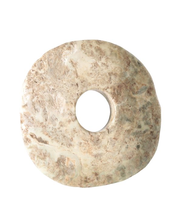 ARCHAISTIC JADE BI DISC, IN THE NEOLITHIC STYLE