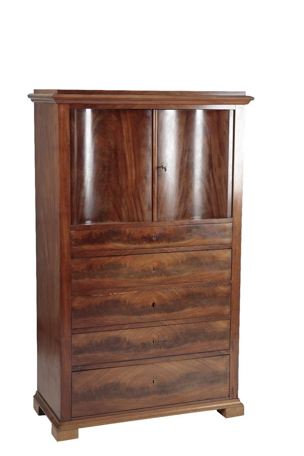 MAHOGANY SIDE CABINET IN BIEDERMAIER STYLE, PROBABLY SWEDISH