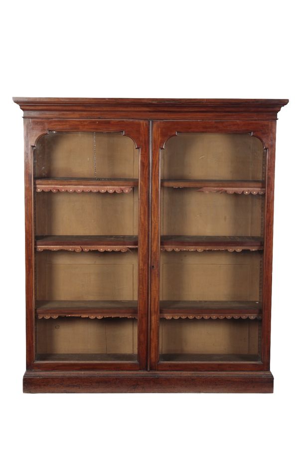 VICTORIAN MAHOGANY GLAZED BOOKCASE