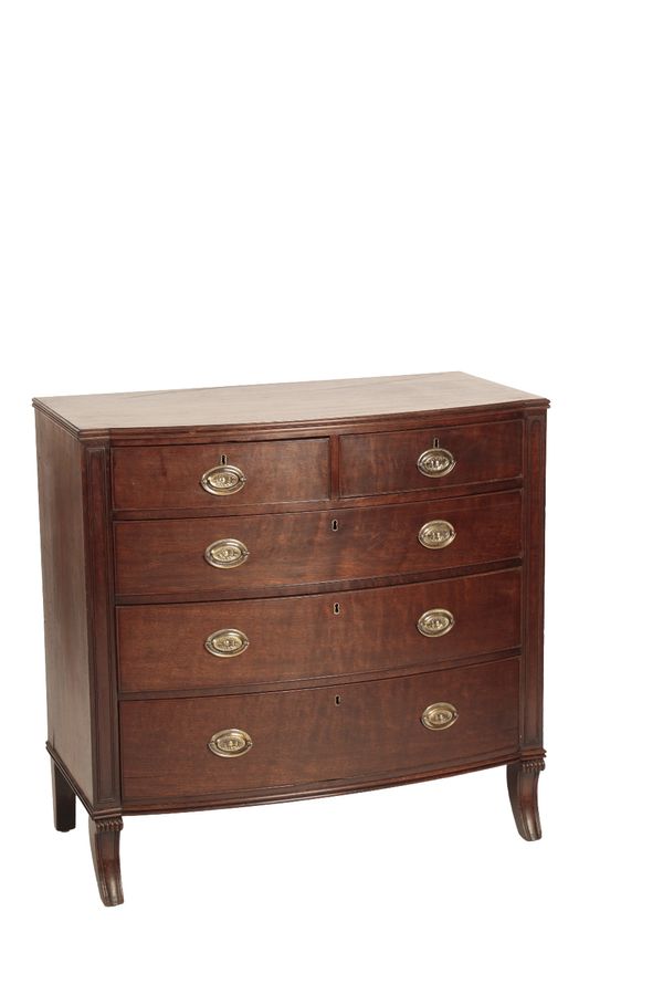 SCOTTISH GEORGE IV MAHOGANY BOWFRONT CHEST OF DRAWERS