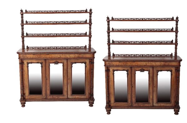 FINE PAIR OF VICTORIAN WALNUT SIDE CABINETS