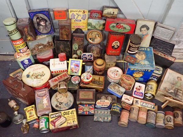 A COLLECTION OF VINTAGE TINS AND PACKAGING