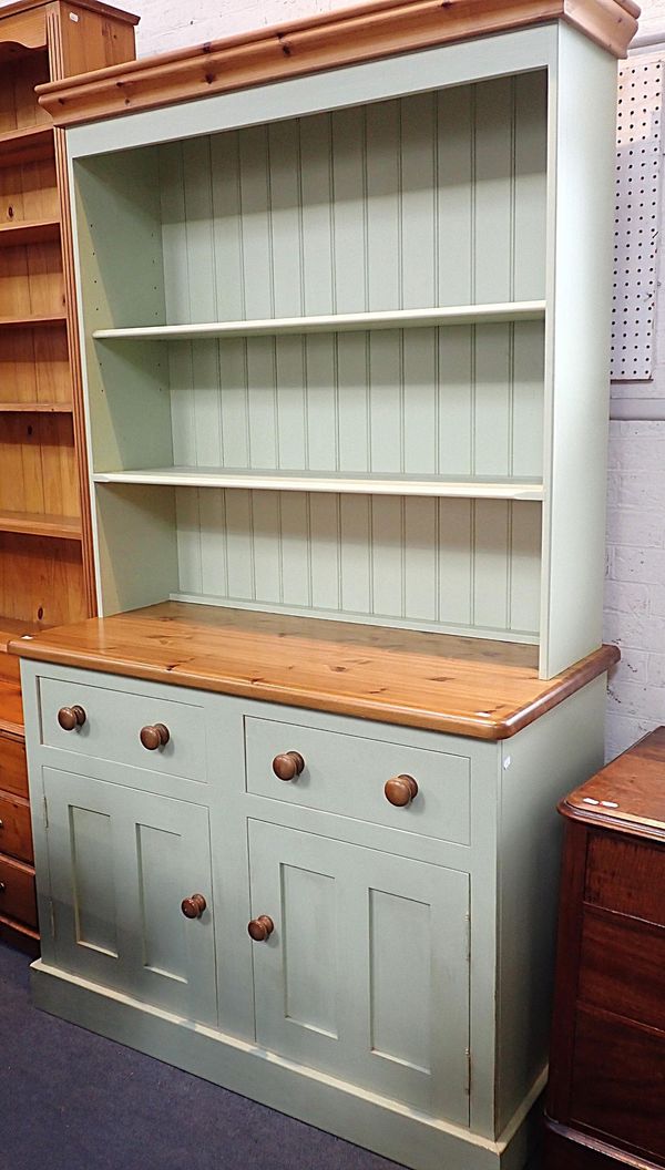 A MODERN PAINTED KITCHEN DRESSER