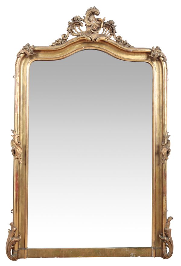 A VICTORIAN ROCOCO STYLE OVERMANTEL MIRROR