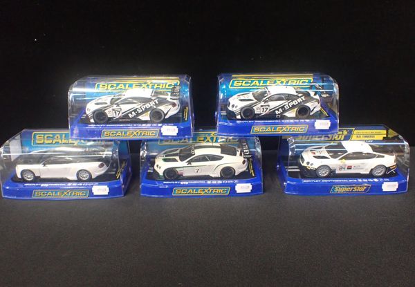 FIVE BOXED SCALEXTRIC 'BENTLEY CONTINENTAL GT3' CARS