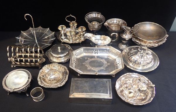 A COLLECTION OF SILVER-PLATED WARES