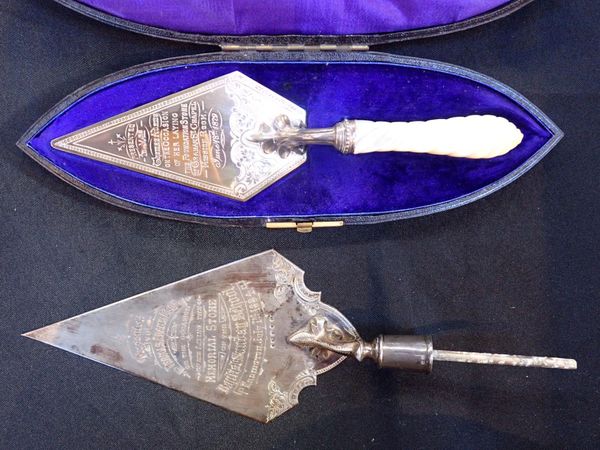 A VICTORIAN SILVER PRESENTATION TROWEL