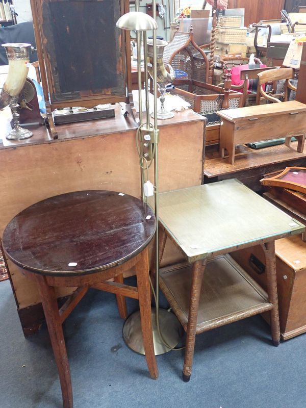 A 1920s  RATTAN COVERED CONSERVATORY TABLE