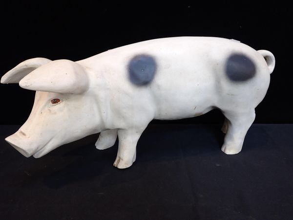 A PAINTED SHOP DISPLAY STYLE SPOTTED PIG