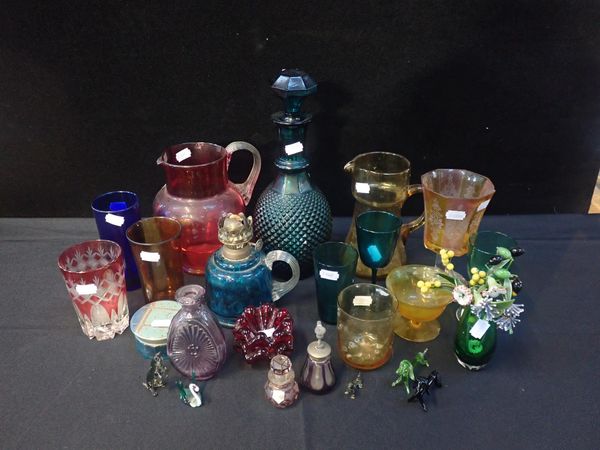 A COLLECTION OF COLOURED GLASSWARE