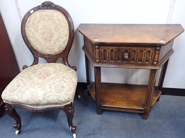 AN OAK 'CREDENCE' STYLE TABLE