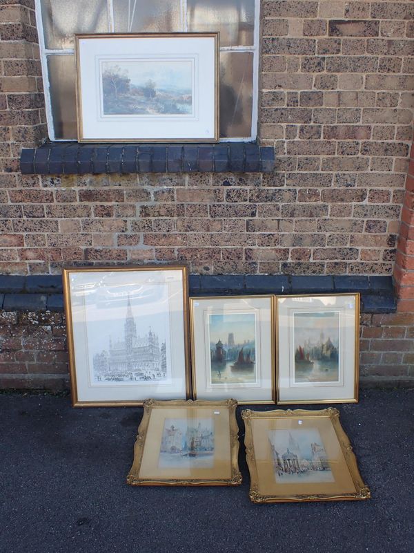RANDOLF (?), ‘A STREET FOUNTAIN, CAEN, NORMANDY’ AND ‘OLD BUILDINGS NEAR HOTEL DE VILLE, AUDENARDE’