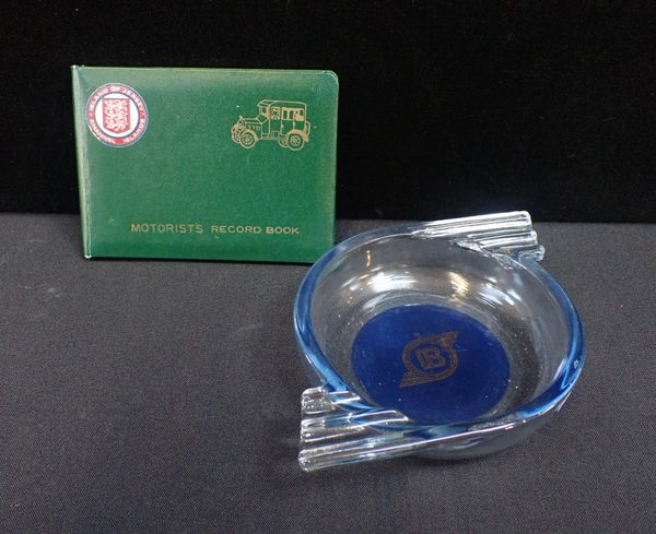 AUTOMOBILIA: A BUTLER PETROL GLASS ADVERTISING ASHTRAY