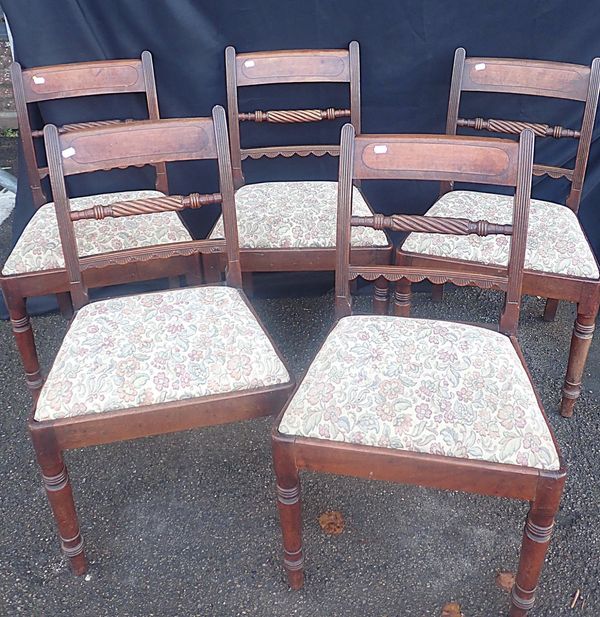 A PART SET OF REGENCY MAHOGANY DINING CHAIRS