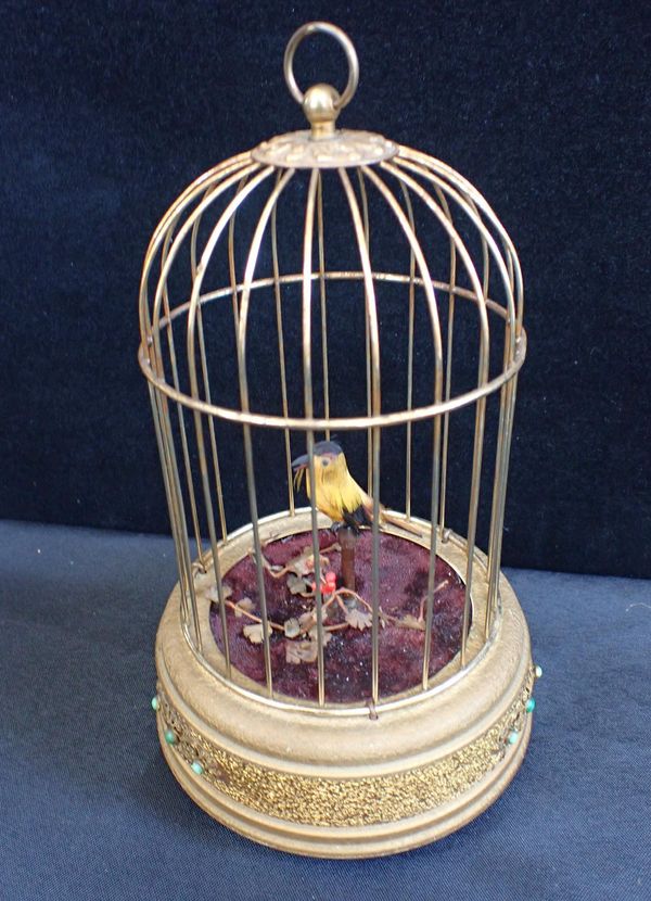 A  20th CENTURY GERMAN/SWISS BIRDCAGE AUTOMATON
