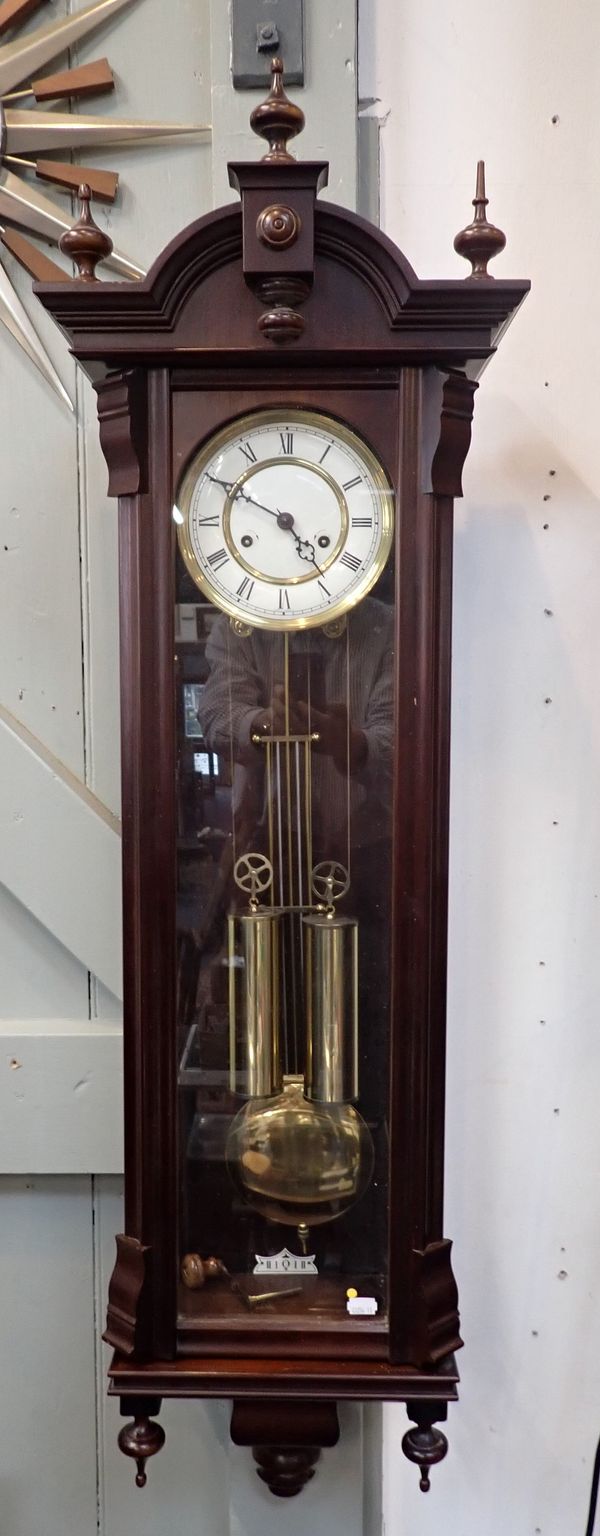 A REPRODUCTION VIENNA REGULATOR STYLE WALL CLOCK