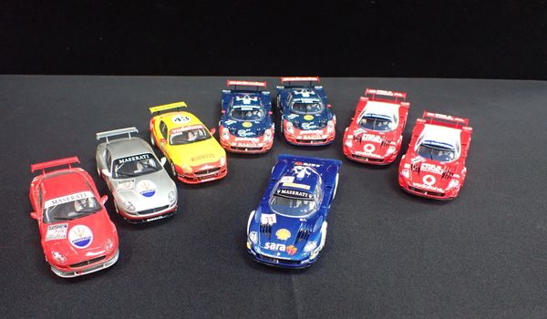 EIGHT UNBOXED SCALEXTRIC 'MASERATI' RACE CARS