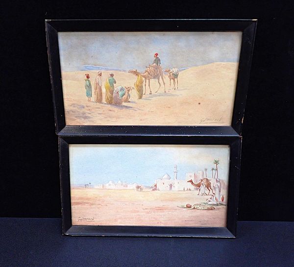 G. JAMRACK (EARLY 20th CENTURY) A PAIR OF DESERT SCENES