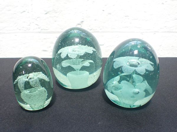 THREE VICTORIAN CASTLEFORD TYPE GLASS DUMPS