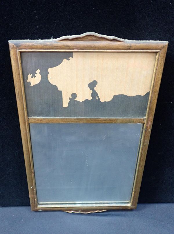 THE ROWLEY GALLERY: A WALL MIRROR WITH SILHOUETTE MARQUETRY PANEL
