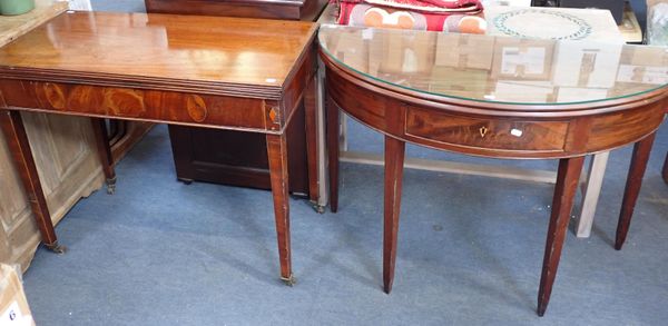 TWO GEORGE III MAHOGANY TEA TABLES