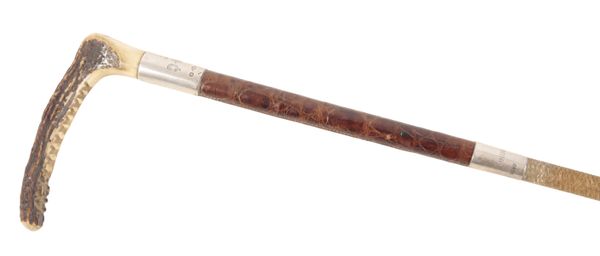 A LADIES ANTLER HANDLE RIDING CROP
