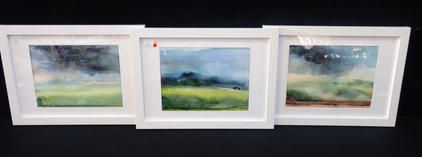 THREE INA PICKARD WATERCOLOURS OF EGDON HEATH