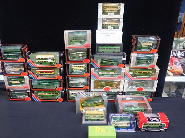 A COLLECTION OF DIE CAST BUSES AND COACHES