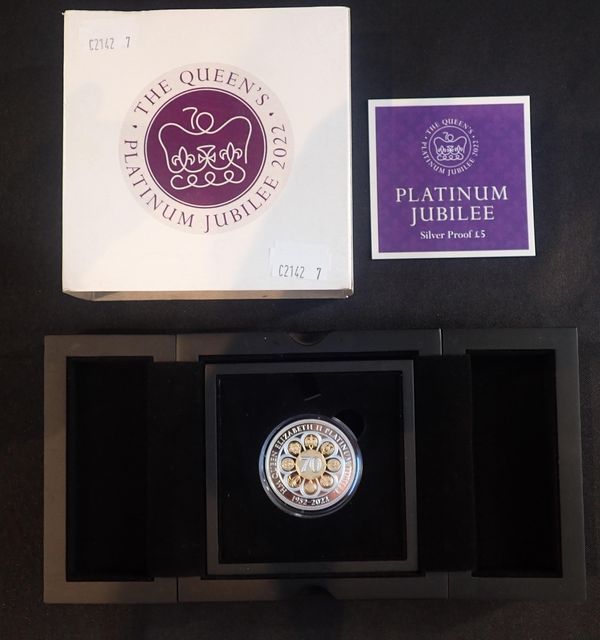 THE QUEENS 2022 PLATINUM JUBILEE SILVER PROOF £5 COIN