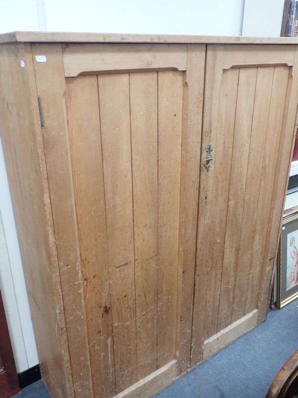 A LATE 19th CENTURY PITCH PINE CUPBOARD
