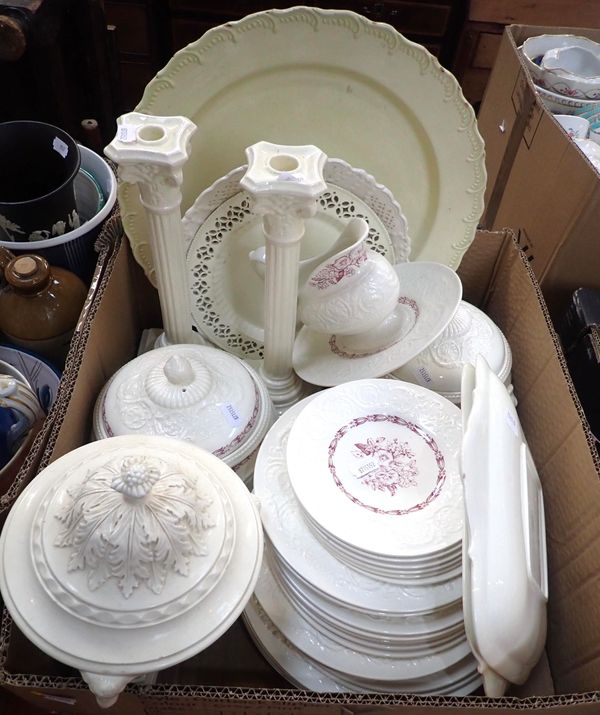 A CREAMWARE POTTERY CIRCULAR TUREEN