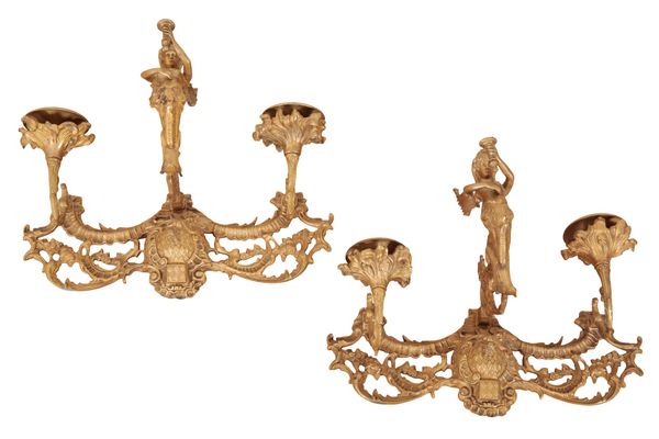 A PAIR OF ORMOLU FIGURAL CANDLE SCONCES