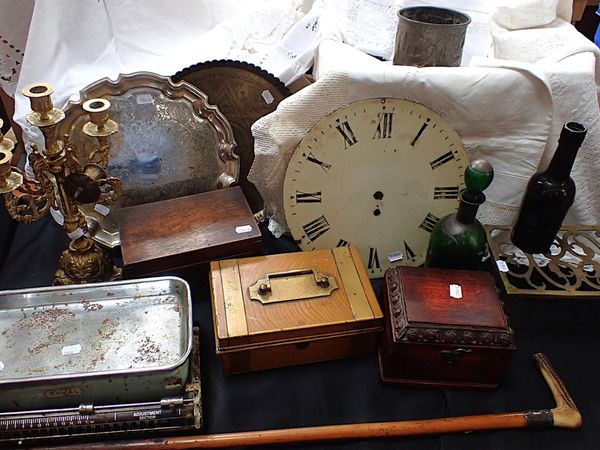 A 19th CENTURY GRAINED METAL CASH BOX