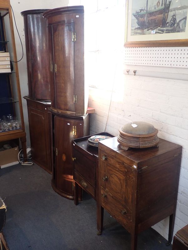 FOUR GEORGE III CORNER CUPBOARDS