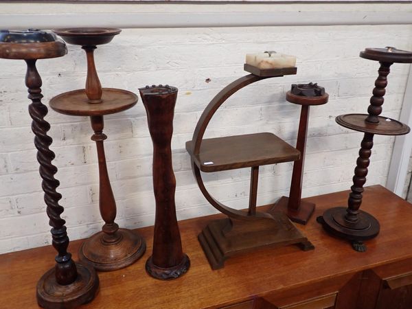 AN ART DECO OAK SMOKER'S STAND,