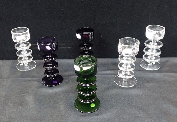 SIX WEDGWOOD SHERINGHAM CANDLE HOLDERS BY RONALS STENNETT WILSON