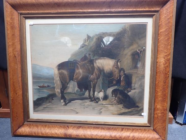 EDWIN AND THOMAS LANDSEER: 'FAVORITE PONY AND SPANIELS'