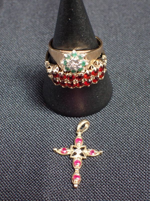 TWO 9ct GOLD DRESS RINGS