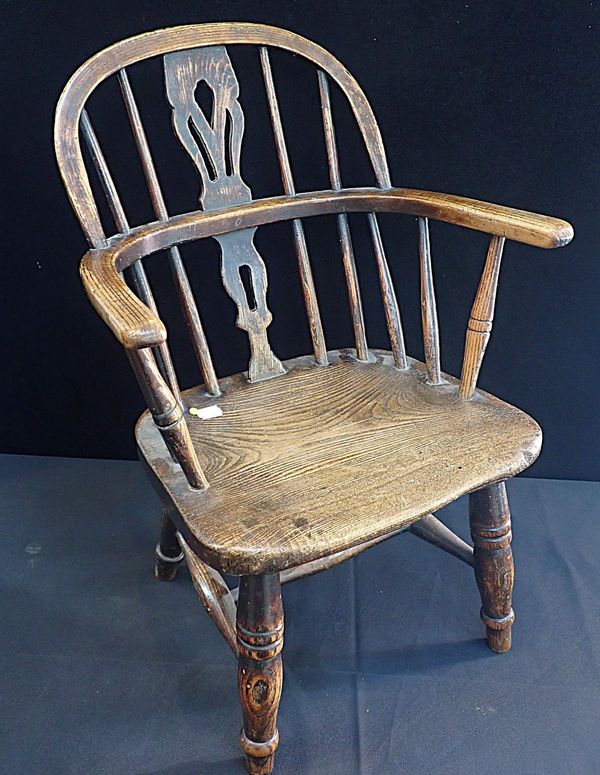 A CHILD'S WINDSOR HOOP-BACK ARMCHAIR