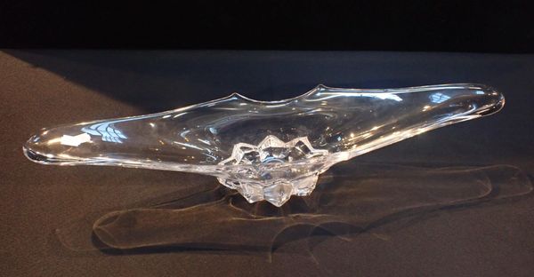 A FRENCH ART GLASS BOAT SHAPED BOWL