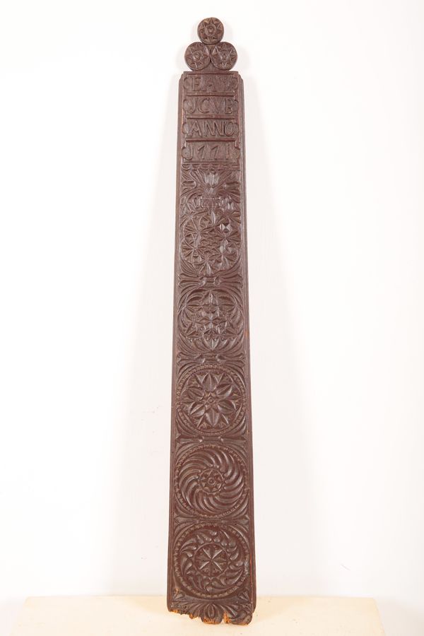 AN 18TH CENTURY DANISH CARVED BEECHWOOD MANGLE BOARD