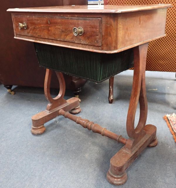 A 19th CENTURY MAHOGANY WORK TABLE