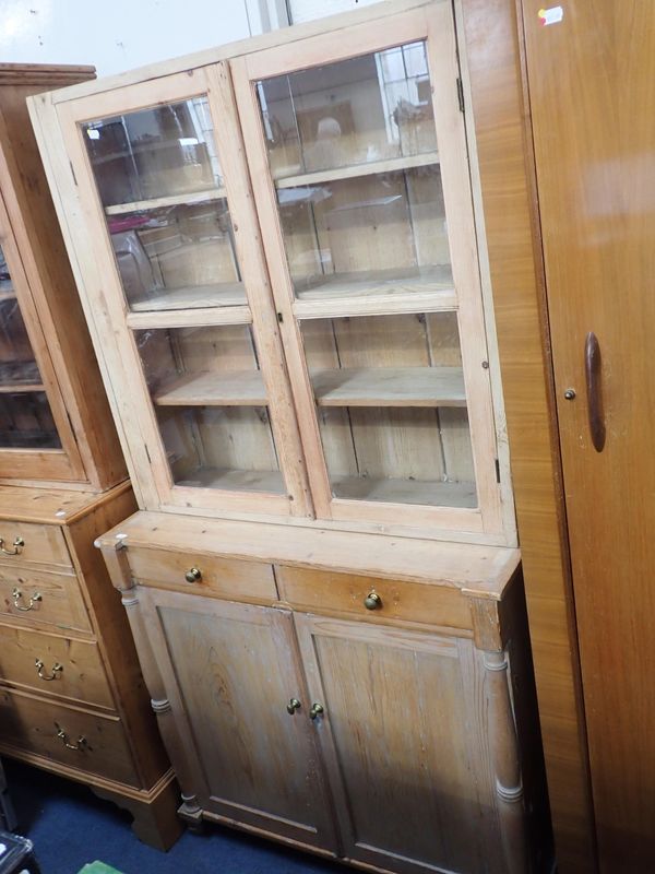 A 19th CENTURY STRIPPED PINE DRESSER