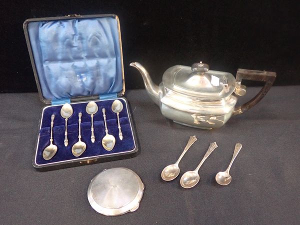 A SILVER BACHELOR'S TEAPOT