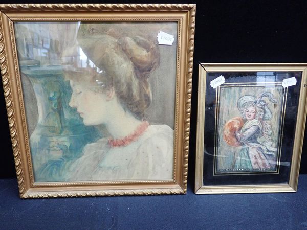 A PORTRAIT OF A GIRL IN AN EDWARDIAN INTERIOR