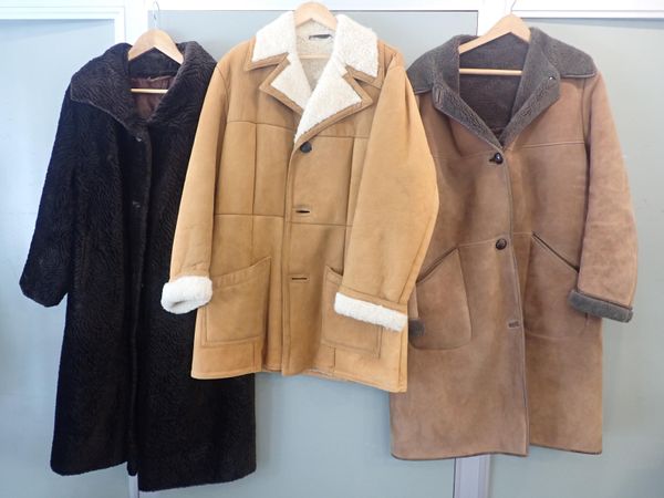 TWO VINTAGE SHEEPSKIN COATS