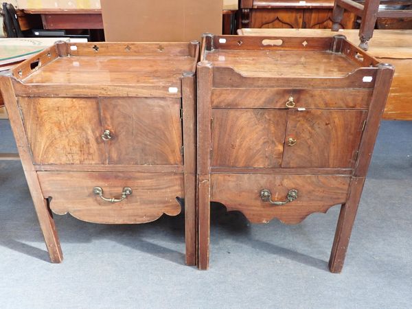 TWO SIMILAR GEORGE III MAHOGANY NIGHT COMMODES