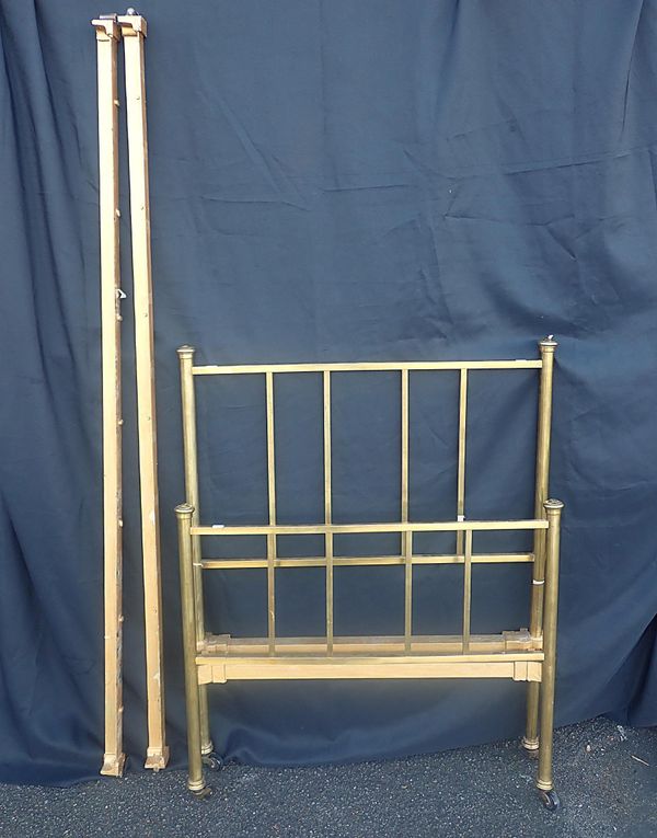 A VICTORIAN SINGLE BRASS BED